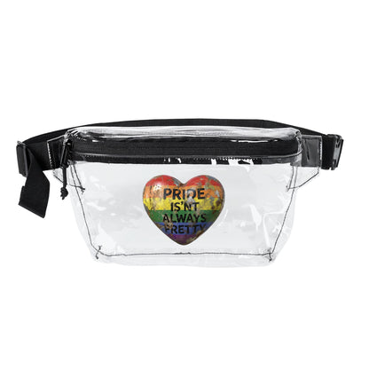 🌈PRIDE COLLECTION-"PRIDE IS'NT ALWAYS PRETTY" FANNY PACK – TRANSPARENT OR BLACK