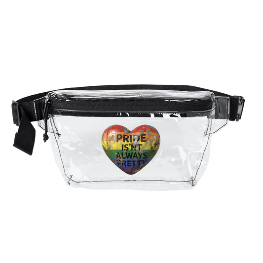 🌈PRIDE COLLECTION-"PRIDE IS'NT ALWAYS PRETTY" FANNY PACK – TRANSPARENT OR BLACK