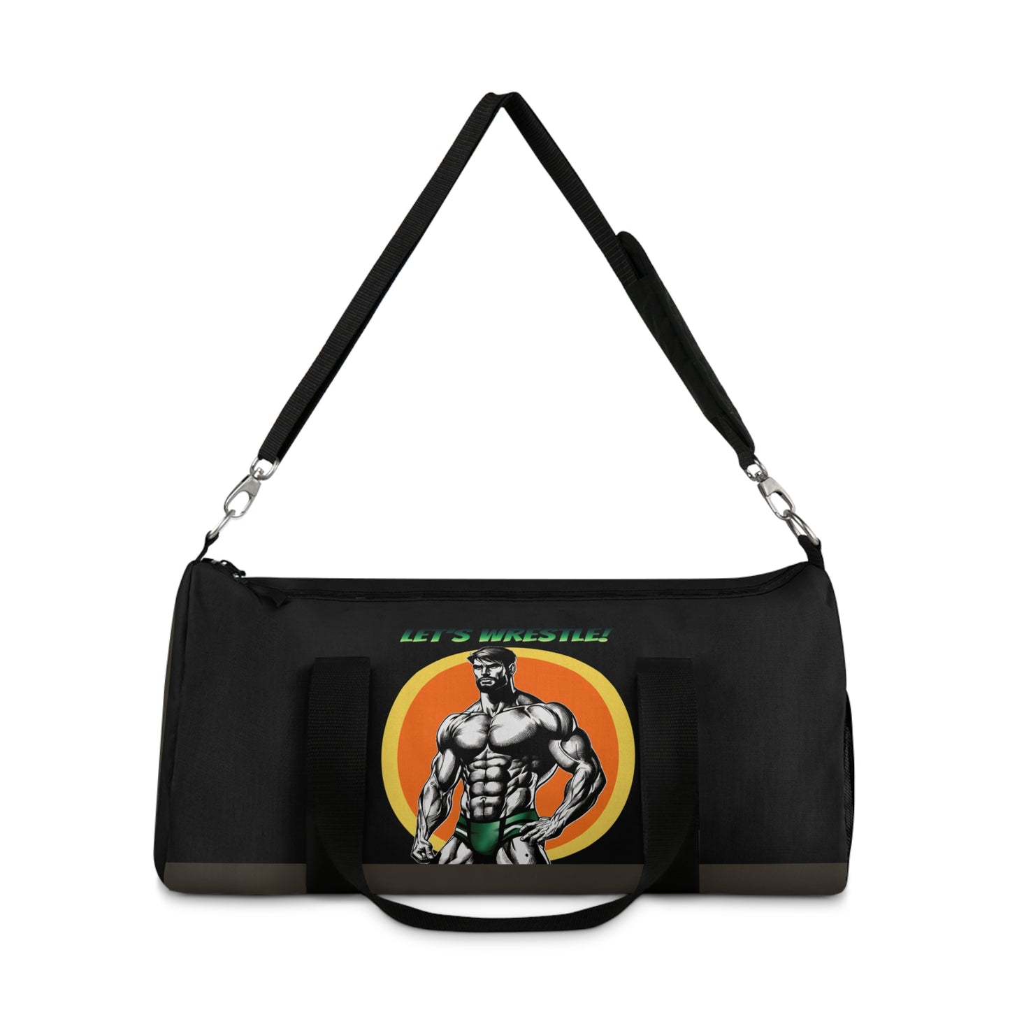 LET’S WRESTLE!- RETRO BEEFCAKES DUFFEL BAG IN BLACK (LIMITED EDITION)