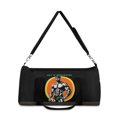 LET’S WRESTLE!- RETRO BEEFCAKES DUFFEL BAG IN BLACK (LIMITED EDITION)