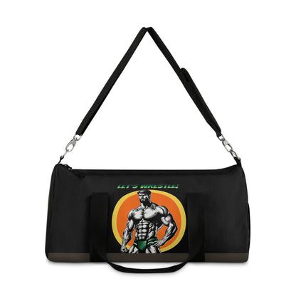 LET’S WRESTLE!- RETRO BEEFCAKES DUFFEL BAG IN BLACK (LIMITED EDITION)