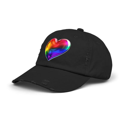 🌈PRIDE COLLECTION-THE BIG HEART-ON-DISTRESSED HAT