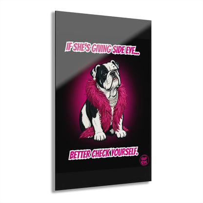 GIGI: THE SIDE‑EYE STANDARD – ACRYLIC WALL PRINT (FRENCH CLEAT HANGING)