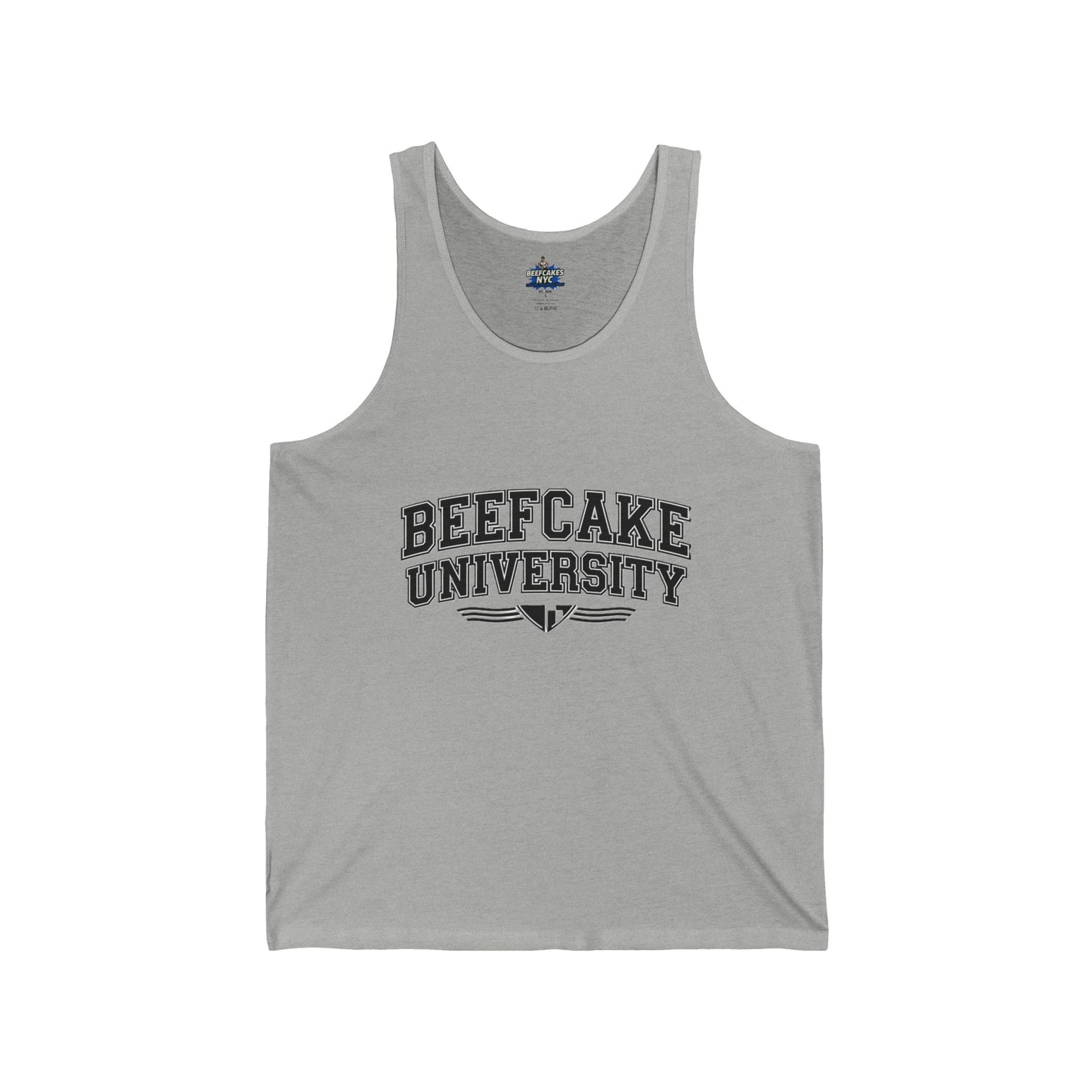 BEEFCAKE UNIVERSITY JERSEY TANK— VINTAGE COLLEGIATE GYM SHIRT
