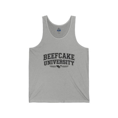 BEEFCAKE UNIVERSITY JERSEY TANK— VINTAGE COLLEGIATE GYM SHIRT