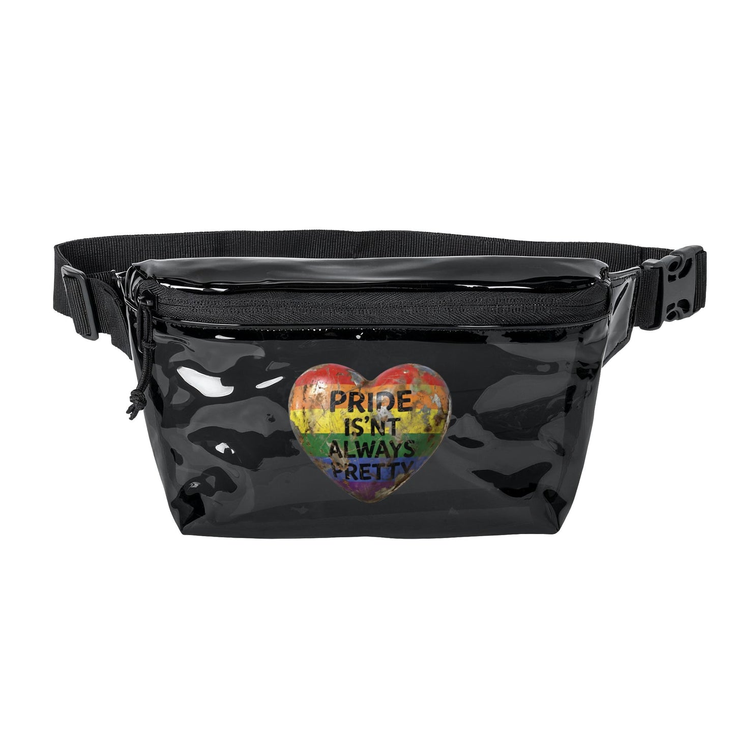 🌈PRIDE COLLECTION-"PRIDE IS'NT ALWAYS PRETTY" FANNY PACK – TRANSPARENT OR BLACK