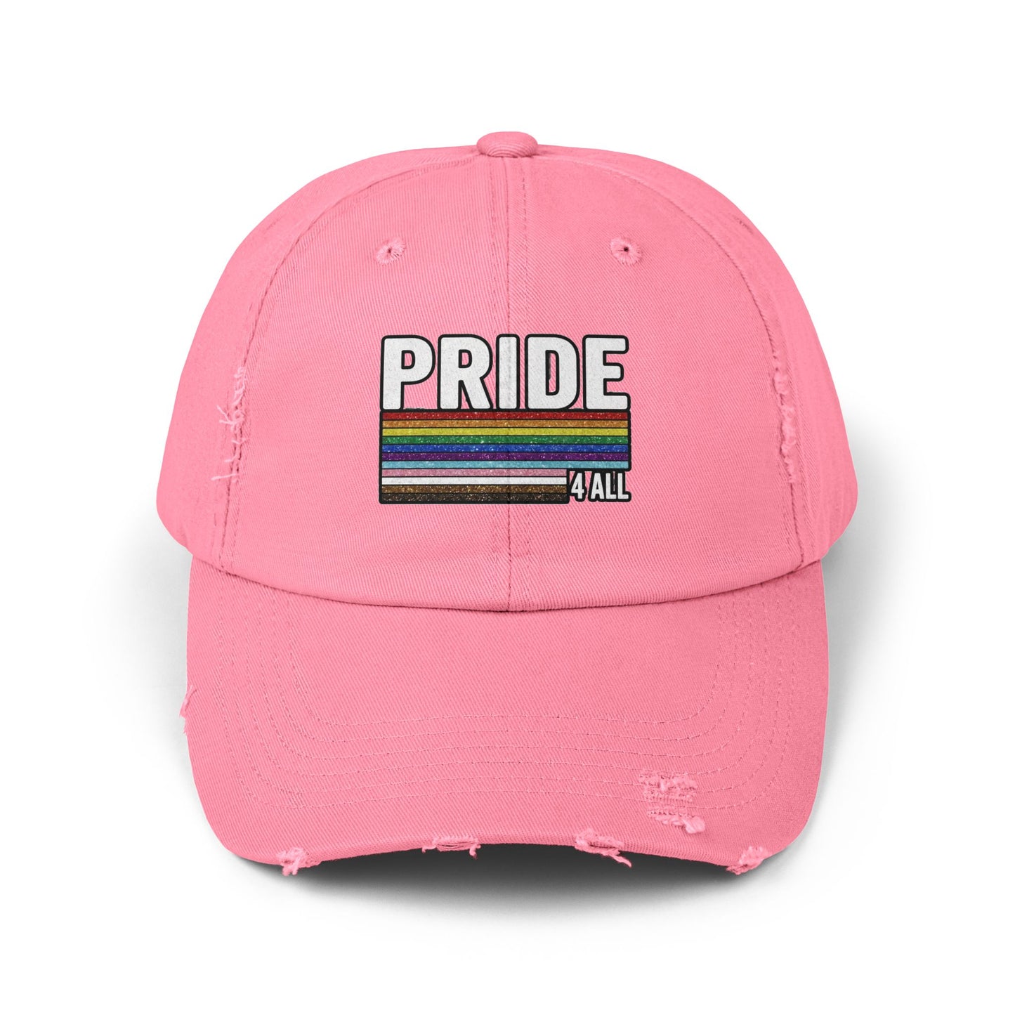 🌈PRIDE 4 ALL- DISTRESSED HAT