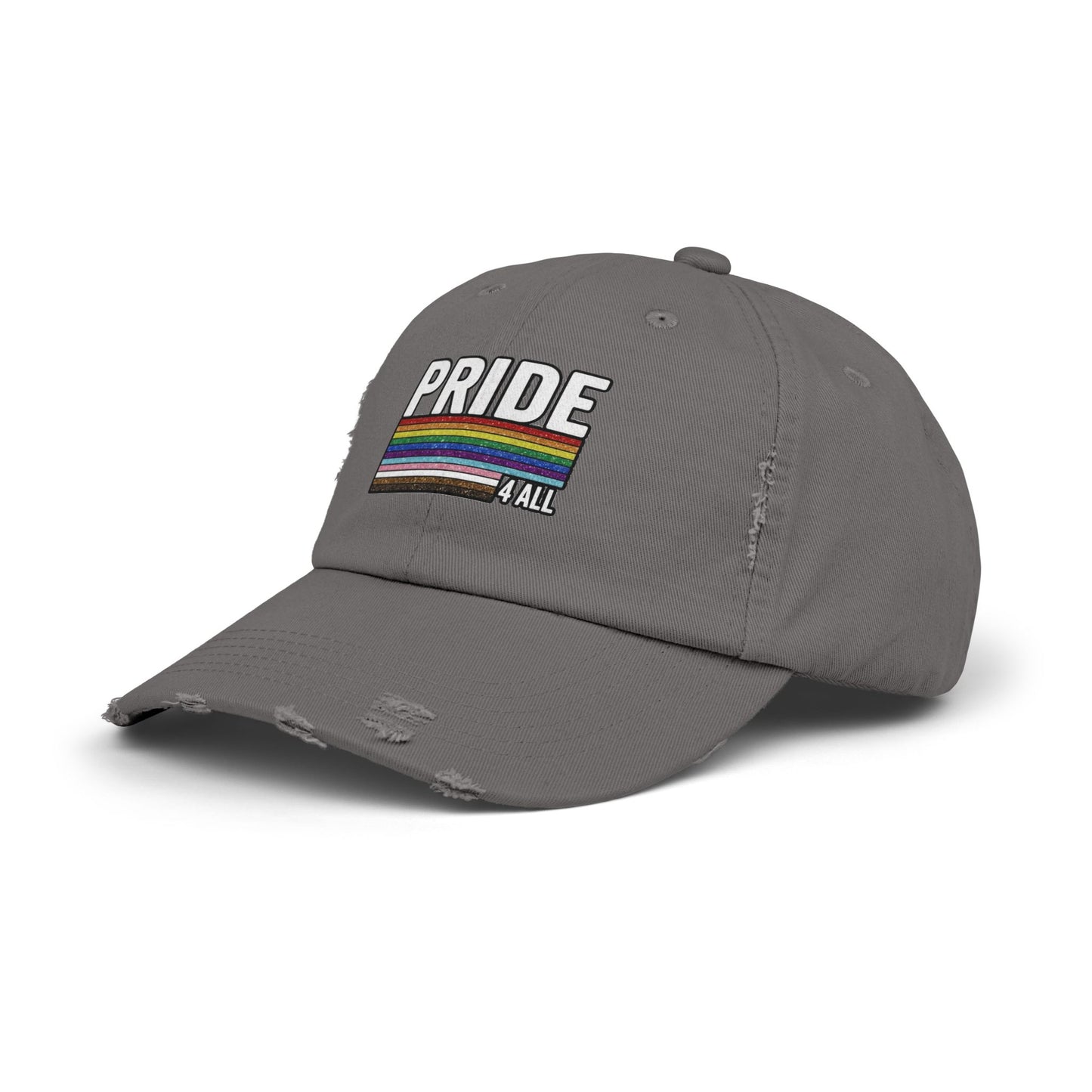 🌈PRIDE 4 ALL- DISTRESSED HAT