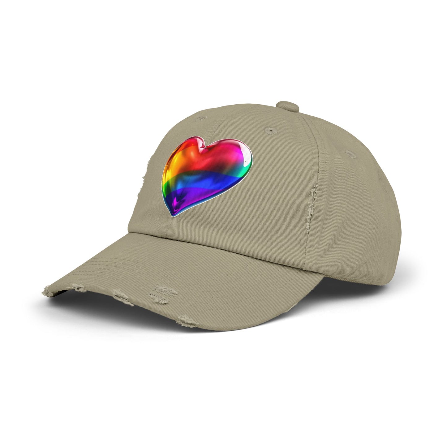 🌈PRIDE COLLECTION-THE BIG HEART-ON-DISTRESSED HAT