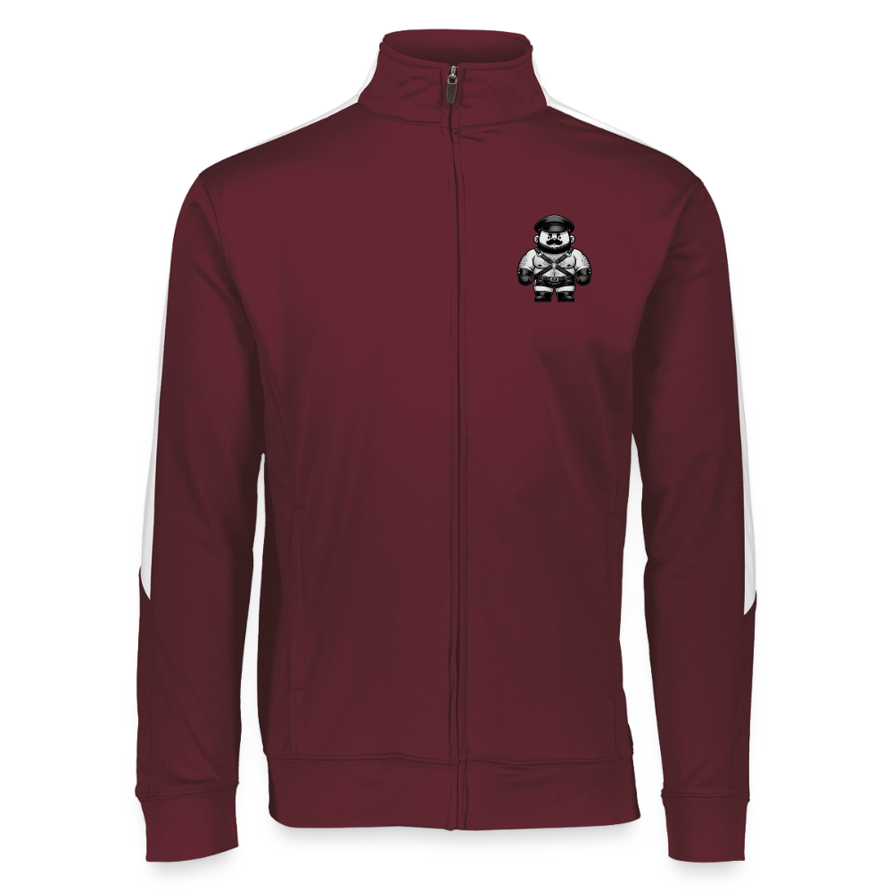 LEATHER DADDY SMALLS RETRO TRACK JACKET - maroon/white