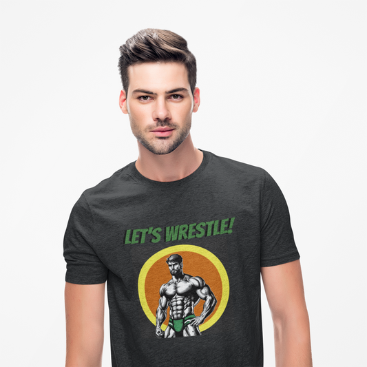 Let's Wrestle Vintage Tee –Muscles, Mayhem & a Splash of Masc