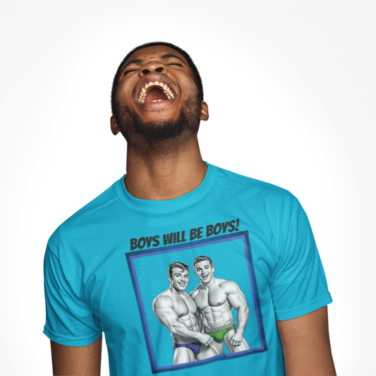 BOYS WILL BE BOYS TEE - WAVE CRASHED AND BARELY CLAD