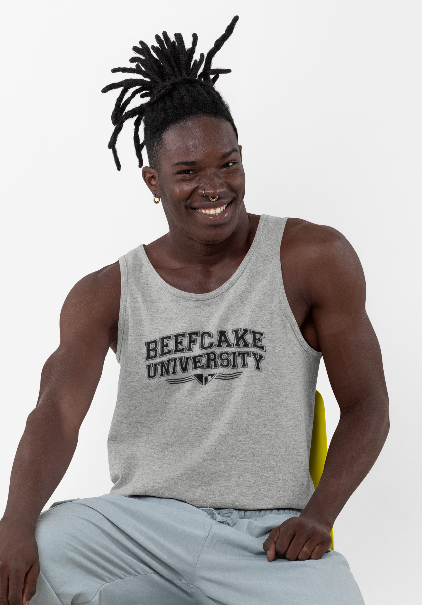 BEEFCAKE UNIVERSITY JERSEY TANK— VINTAGE COLLEGIATE GYM SHIRT