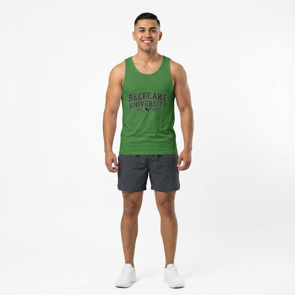 BEEFCAKE UNIVERSITY JERSEY TANK— VINTAGE COLLEGIATE GYM SHIRT