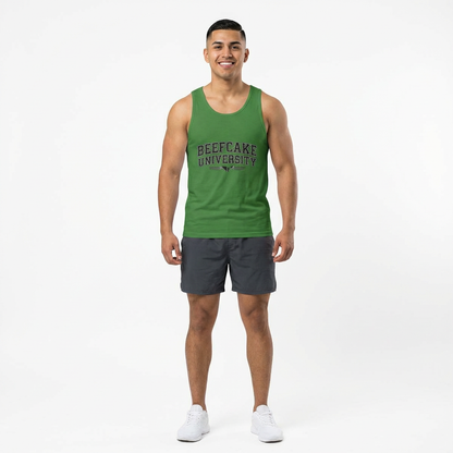 BEEFCAKE UNIVERSITY JERSEY TANK— VINTAGE COLLEGIATE GYM SHIRT