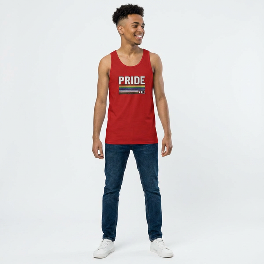 🌈PRIDE COLLECTION -"PRIDE 4 ALL" -RETRO GLITTER STRIPE TANK TOP
