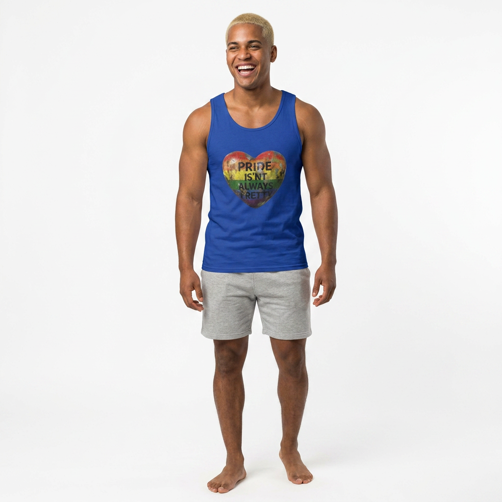 🌈PRIDE COLLECTION-"PRIDE IS'NT ALWYAS PRETTY"-WEATHERED RAINBOW HEART