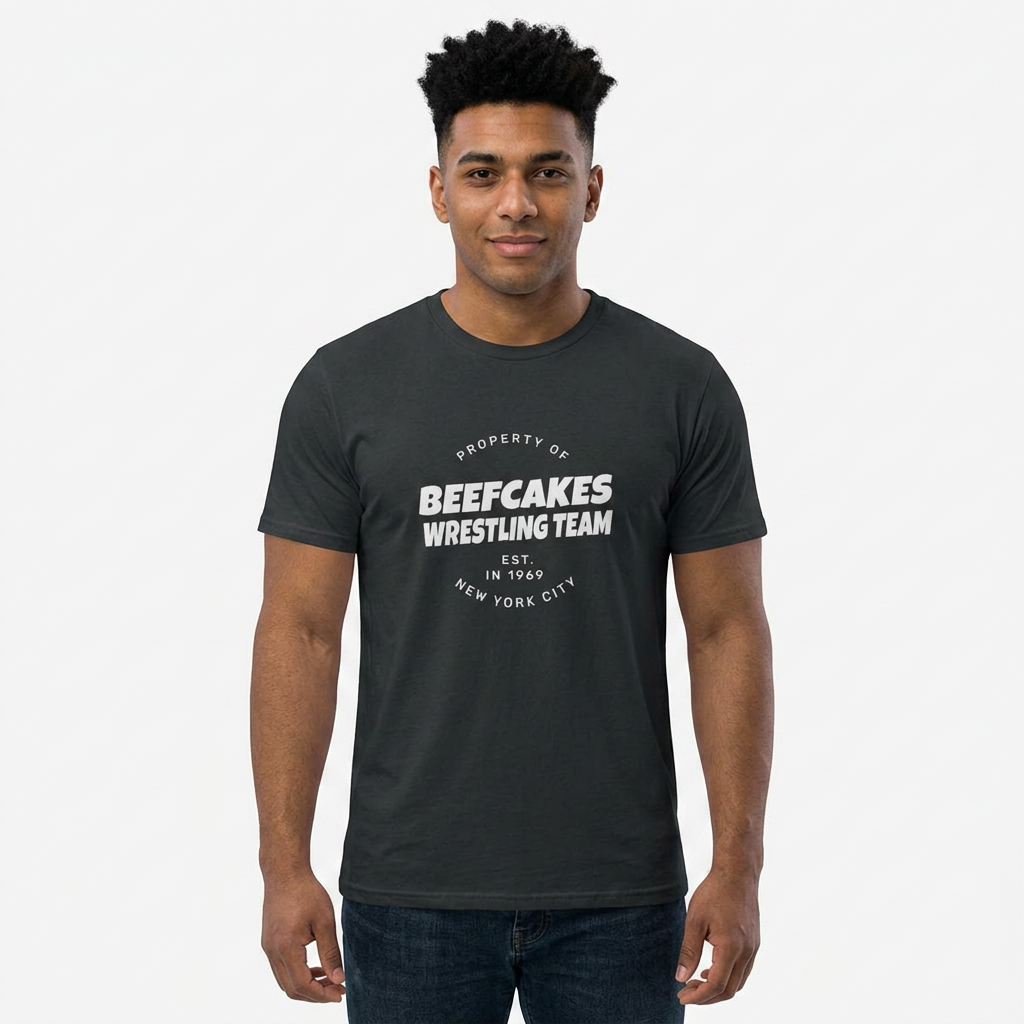 "BEEFCAKES WRESTLING TEAM PROPERTY" TEE- VINTAGE 1969 EDITION