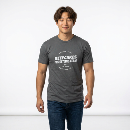 "BEEFCAKES WRESTLING TEAM PROPERTY" TEE- VINTAGE 1969 EDITION