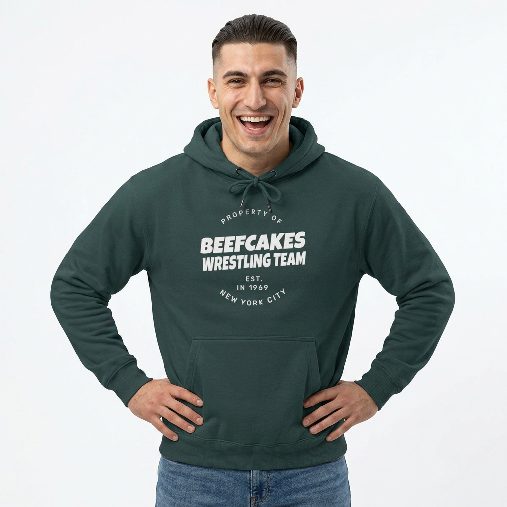 "BEEFCAKES WRESTLING TEAM PROPERTY" HOODIE - VINTAGE 1969 EDITION
