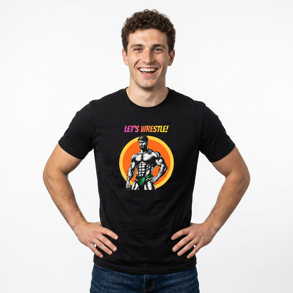 LET'S WRESTLE VINTAGE TEE – MUSCLES, MAYHEM & A SPLASH OF MASC ENERGY