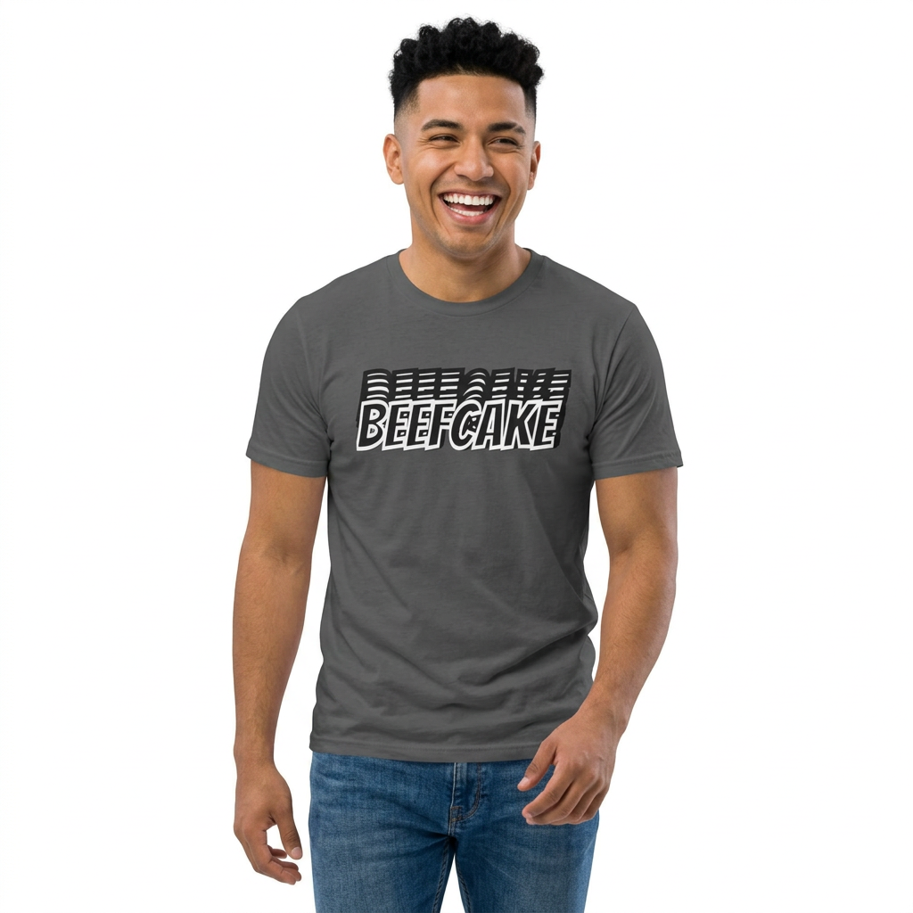 BEEFCAKE CLASSIC FLOATING TEXT TEE SHIRT- EVERYDAY, FOR EVERYONE- THE BOLD EDITION