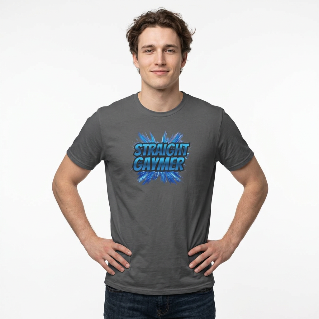 STRAIGHT GAYMER MODE TEE-COMIC STYLE GAMING GRAPHIC