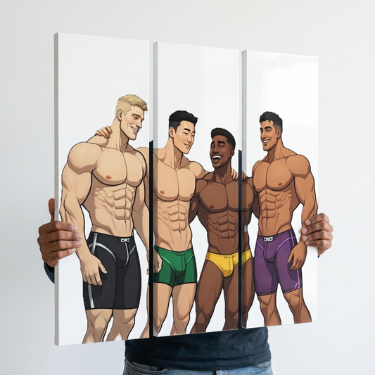 FAMILLE CHOISIE -TRIPTYQUE DE JOIE 36"x 12"