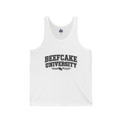 BEEFCAKE UNIVERSITY JERSEY TANK— VINTAGE COLLEGIATE GYM SHIRT