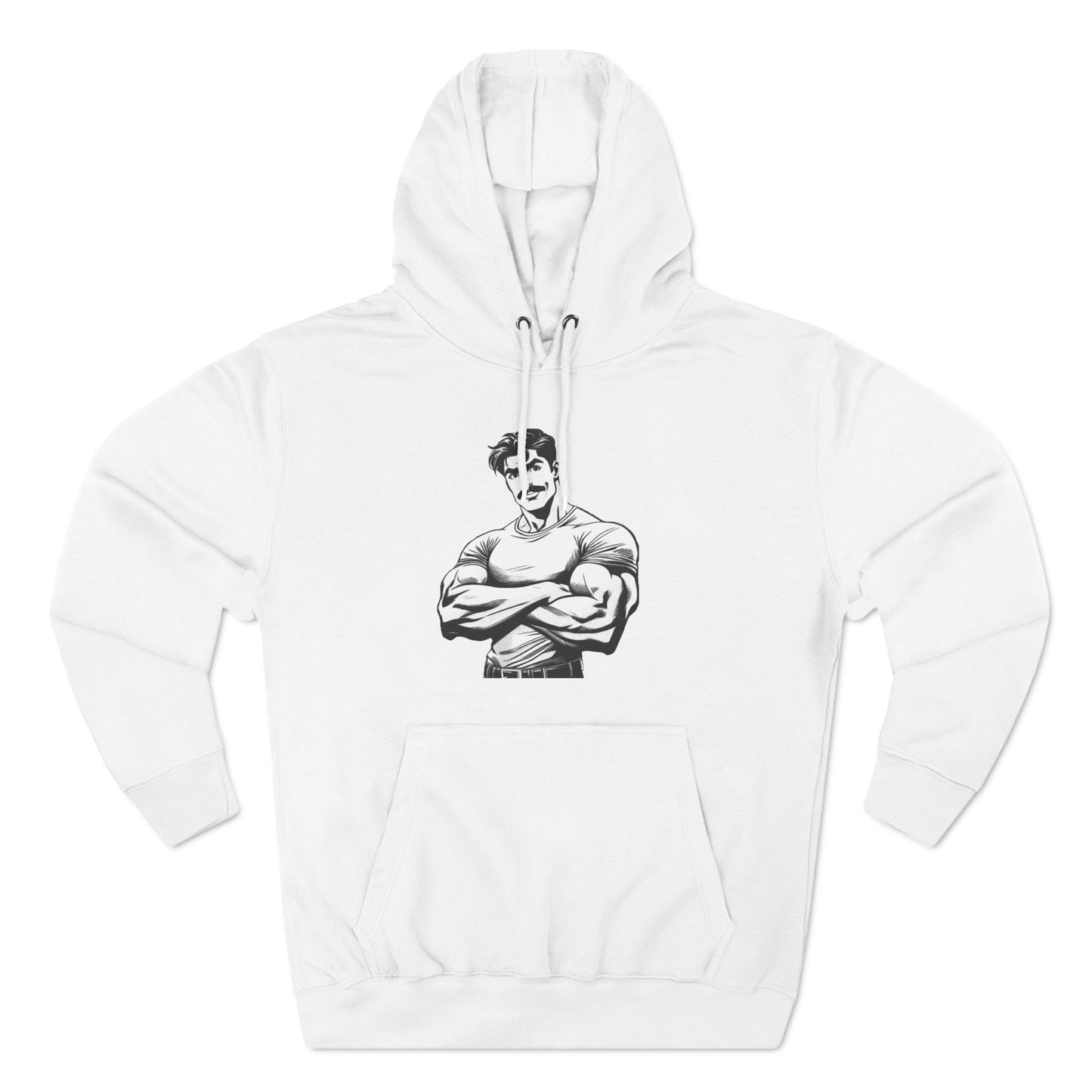 BEEFCAKE MAN, THREE_PANEL FLEECE HOODIE