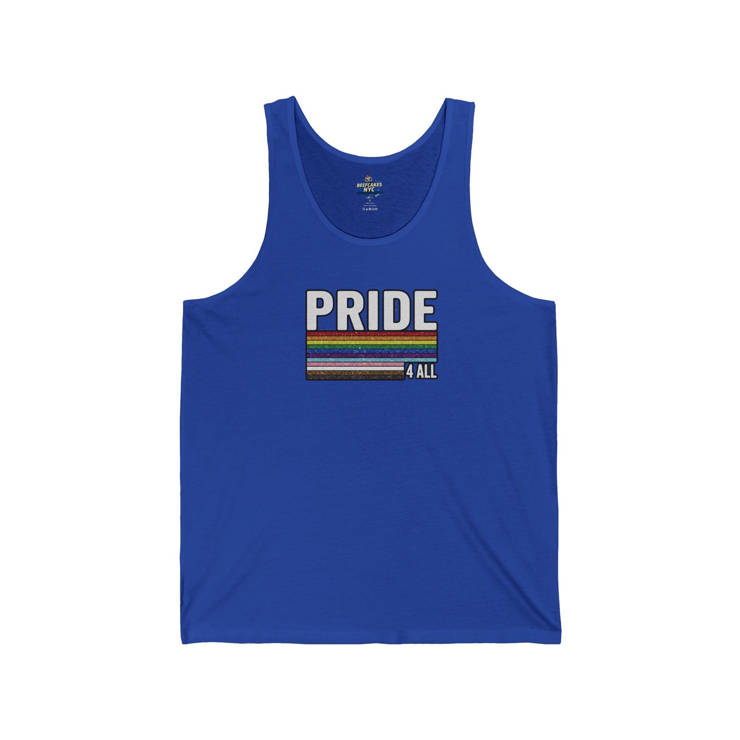 🌈PRIDE COLLECTION -"PRIDE 4 ALL" -RETRO GLITTER STRIPE TANK TOP