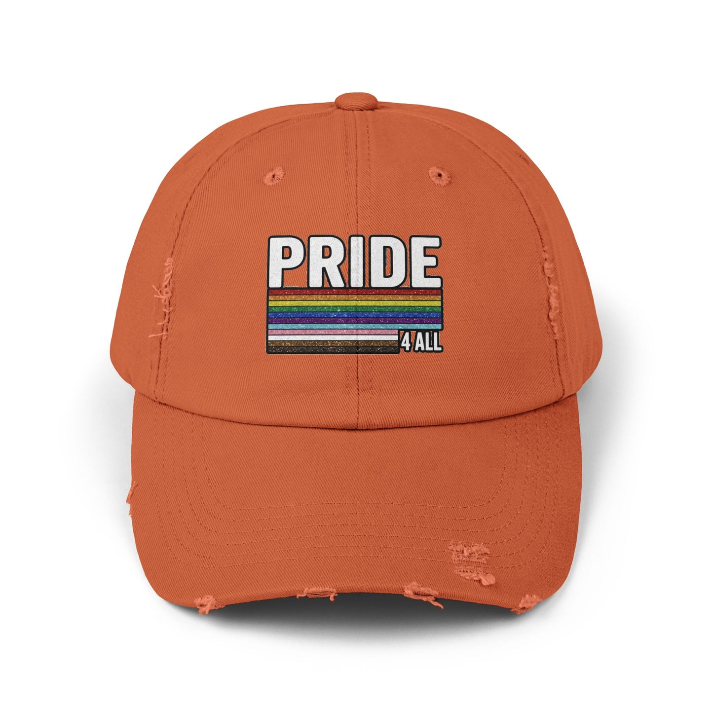 🌈PRIDE 4 ALL- DISTRESSED HAT