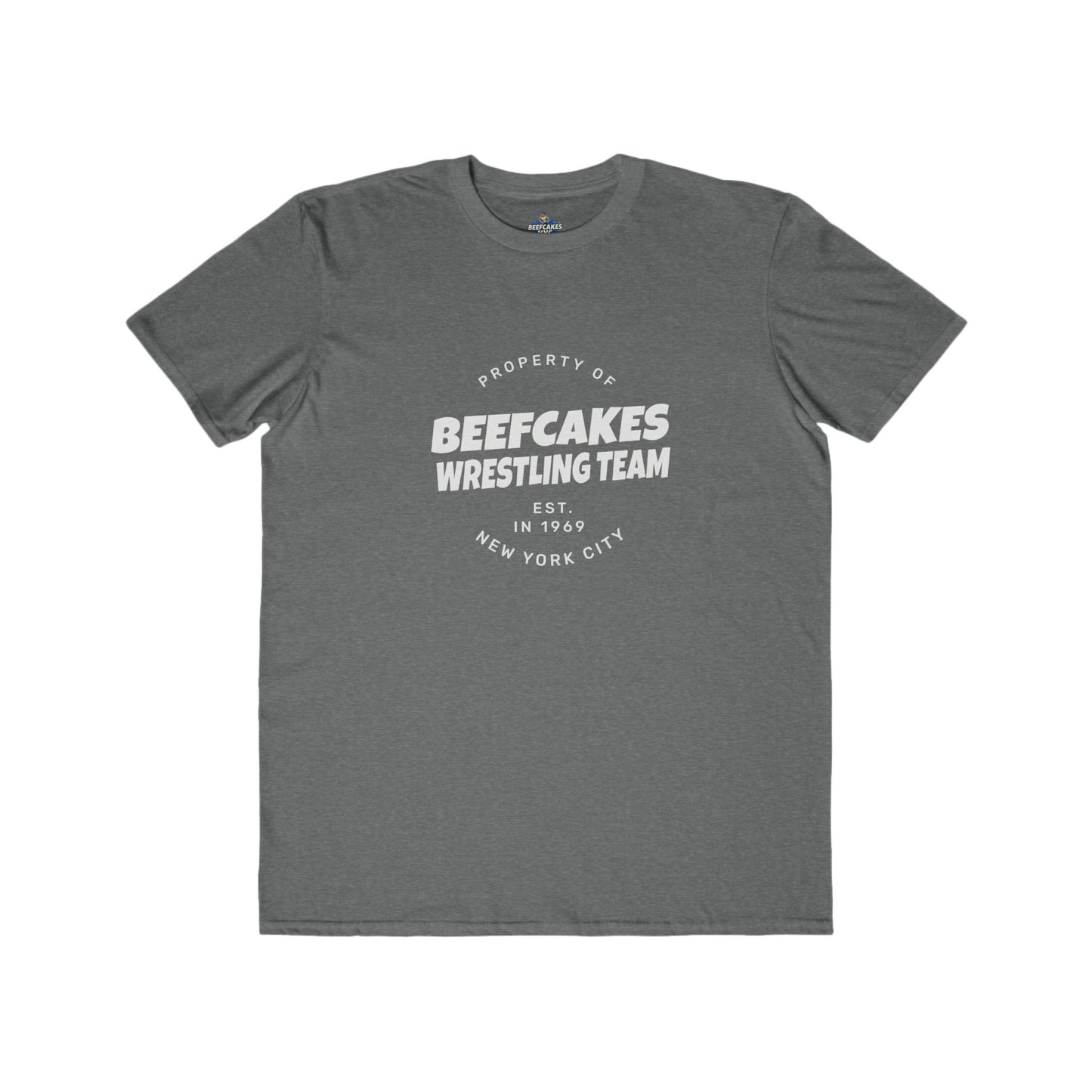 "BEEFCAKES WRESTLING TEAM PROPERTY" TEE- VINTAGE 1969 EDITION