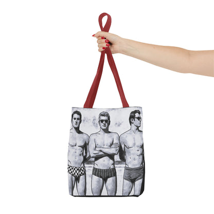 VINTAGE BEEFCAKE BOYS OF SUMMER, TOTE BAG BLACK AND WHITE