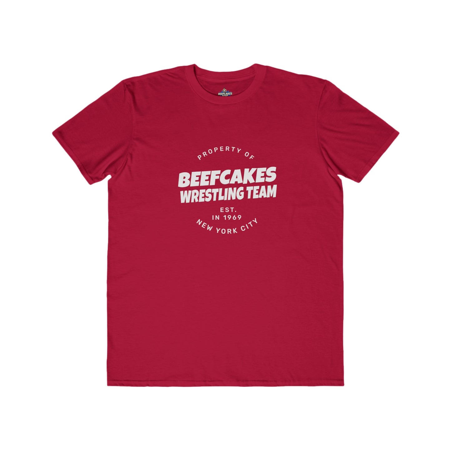 "BEEFCAKES WRESTLING TEAM PROPERTY" TEE- VINTAGE 1969 EDITION