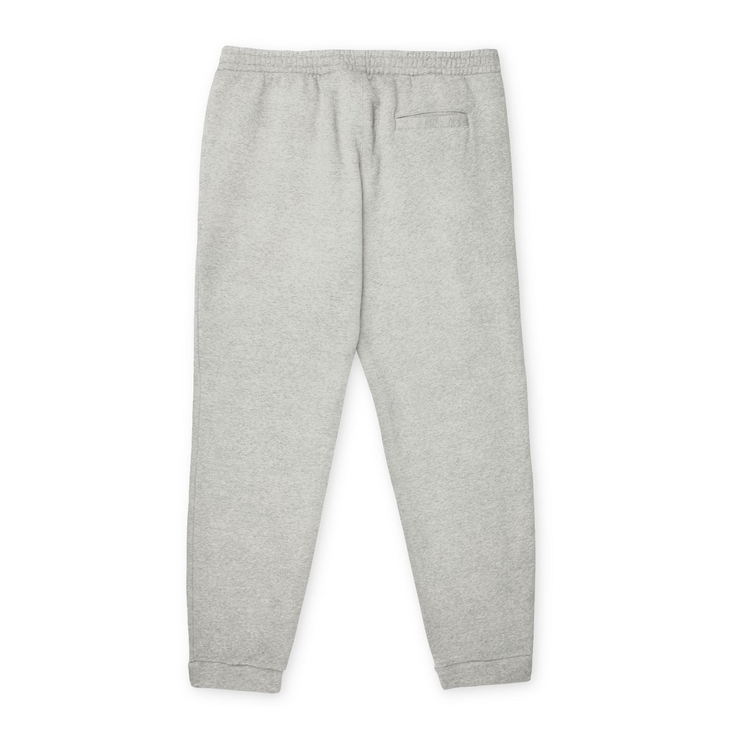 BEEFCAKE ADDIDAS FLEECE JOGGERS/LIGHT GRAY WITH WHITE TEXT