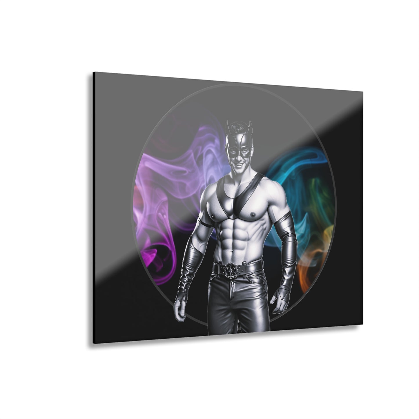 💥 "Masked Heat" — Glossy Acrylic Wall Print