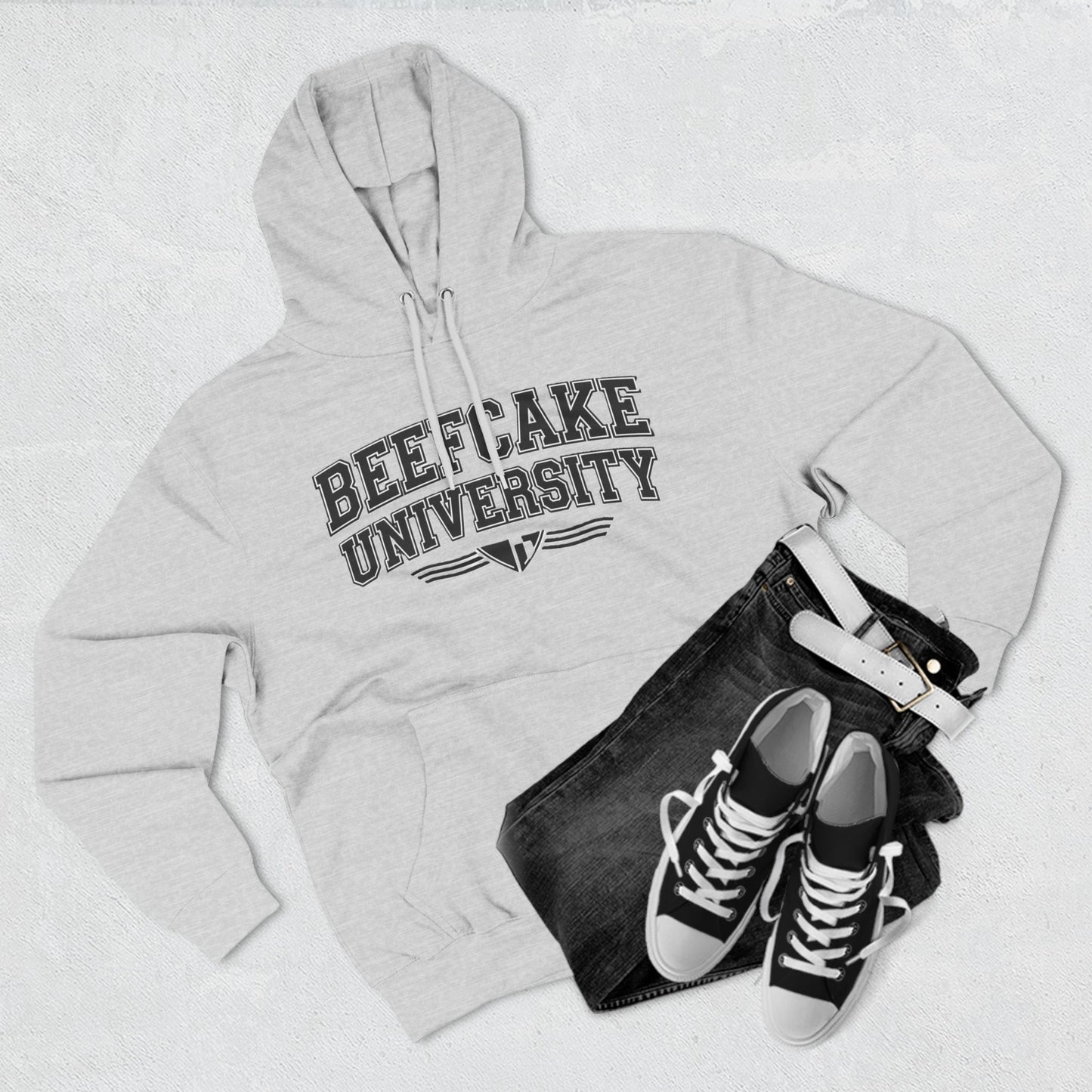 BEEFCAKE UNIVESITY/Three-Panel Fleece Hoodie