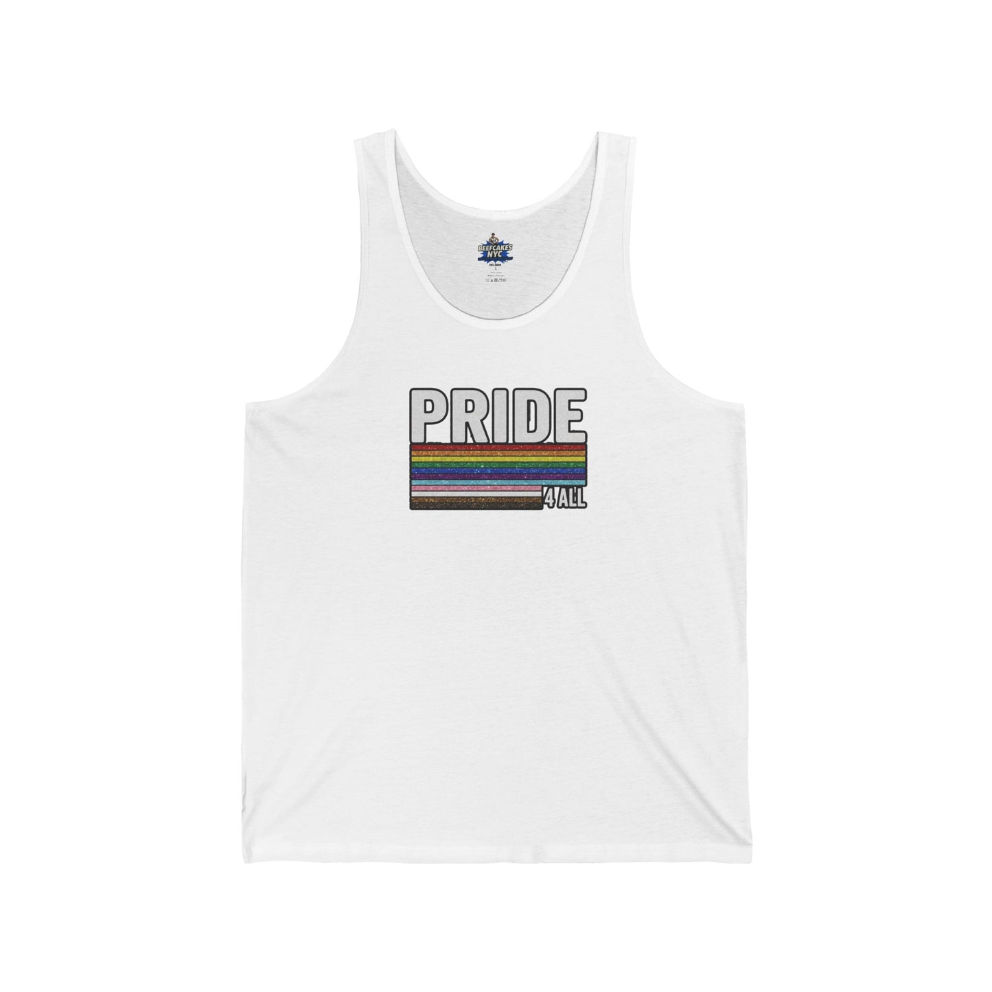 🌈PRIDE COLLECTION -"PRIDE 4 ALL" -RETRO GLITTER STRIPE TANK TOP