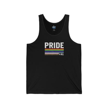 🌈PRIDE COLLECTION -"PRIDE 4 ALL" -RETRO GLITTER STRIPE TANK TOP