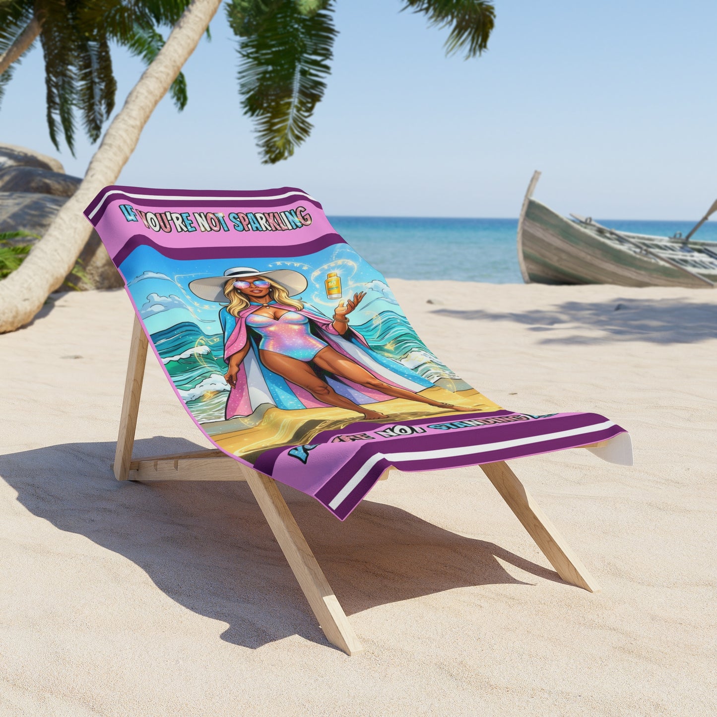 ROXY "IF YOU'RE NOT SPARKLING..." PREMIUM TOWEL- SUN LOTION MAGIC EDITION