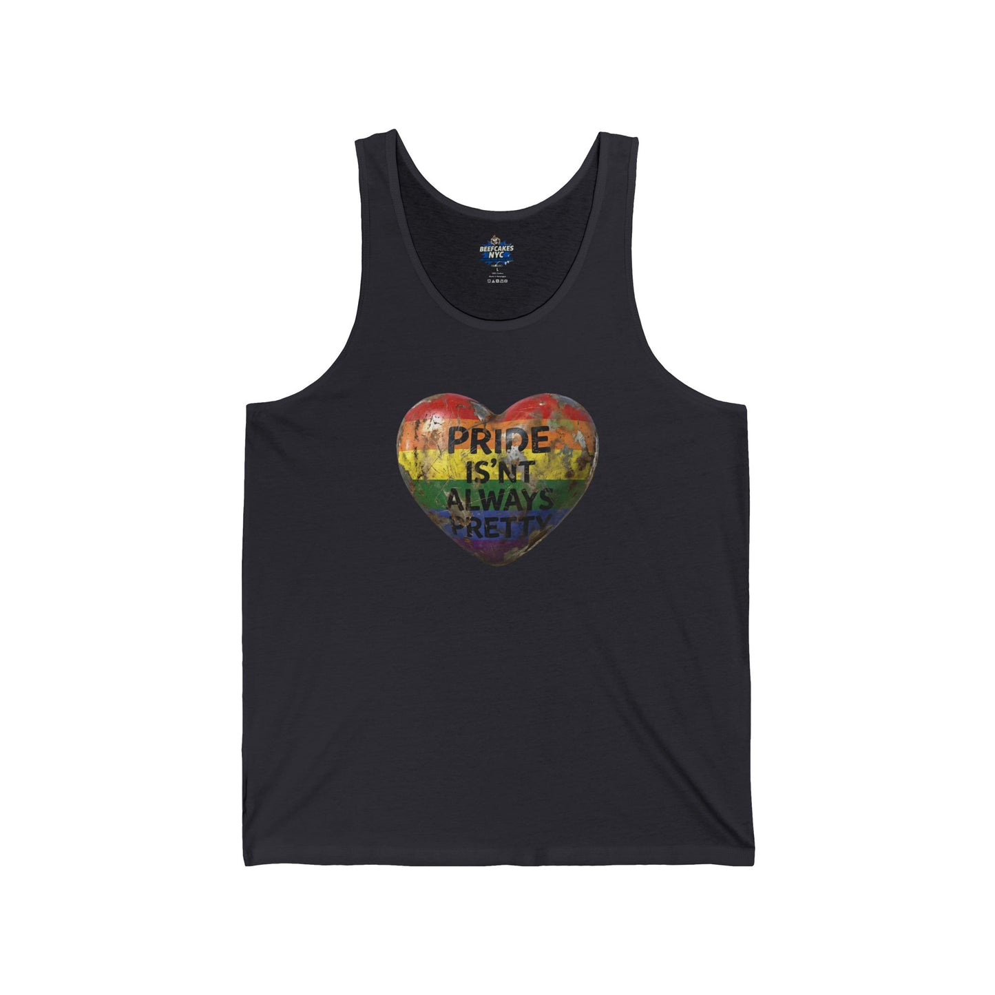 🌈PRIDE COLLECTION-"PRIDE IS'NT ALWYAS PRETTY"-WEATHERED RAINBOW HEART