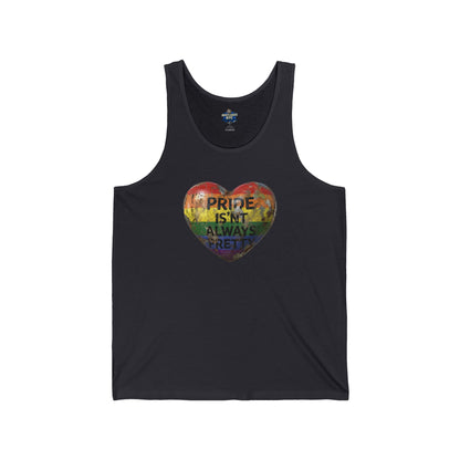 🌈PRIDE COLLECTION-"PRIDE IS'NT ALWYAS PRETTY"-WEATHERED RAINBOW HEART