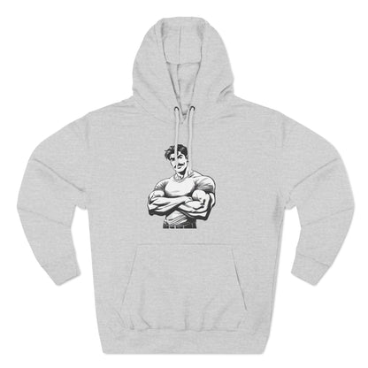 BEEFCAKE MAN, THREE_PANEL FLEECE HOODIE