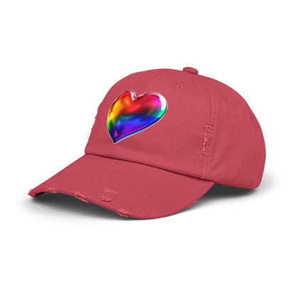 🌈PRIDE COLLECTION-THE BIG HEART-ON-DISTRESSED HAT