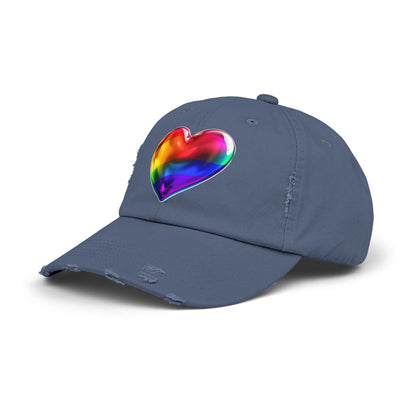 🌈PRIDE COLLECTION-THE BIG HEART-ON-DISTRESSED HAT