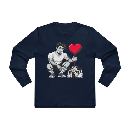 Puppy Love, Beefcake Style, Men’s Long sleeve Tee,