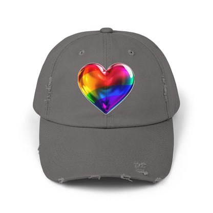 🌈PRIDE COLLECTION-THE BIG HEART-ON-DISTRESSED HAT