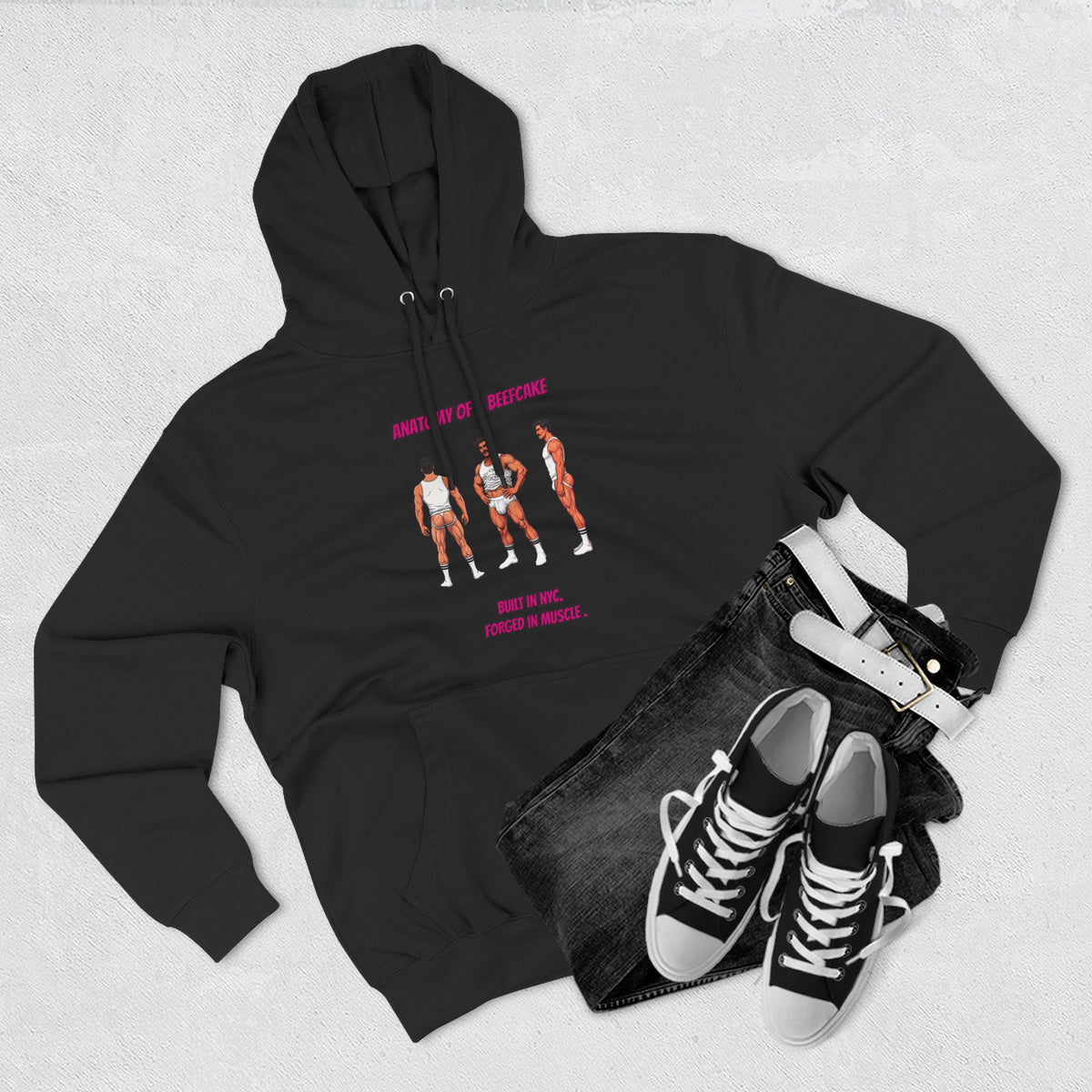ANATOMY OF A BEEFCAKE HOODIE - BUILT IN NYC, FORGED IN MUSCLE