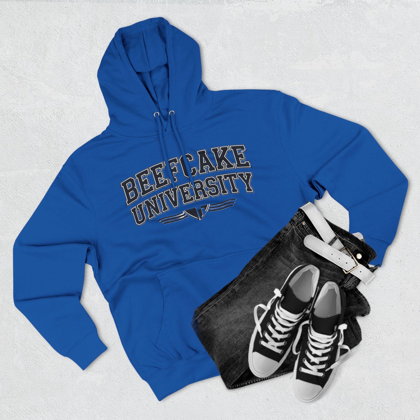 BEEFCAKE UNIVESITY/Three-Panel Fleece Hoodie